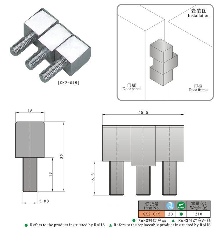 SK2-015 مجلس الوزراء المعادن الدوارة الباب المفصلي