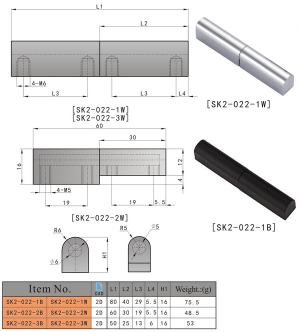 SK2-022 KUNLONG Industrial Lift Off Hinge