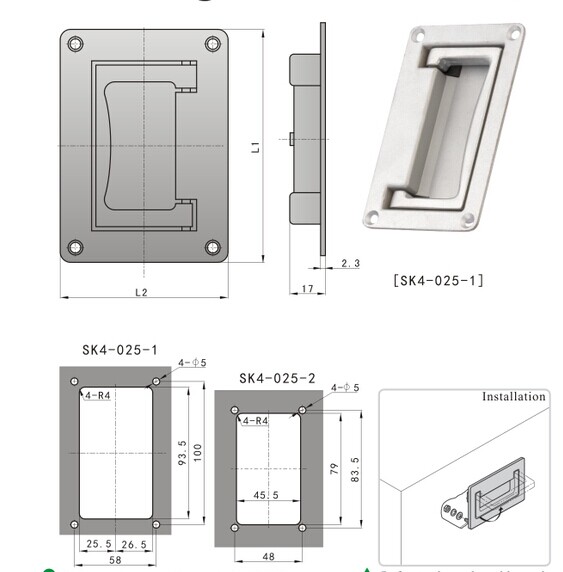 SK4-025 KUNLONG مقبض صناعي من الصلب الصناعي